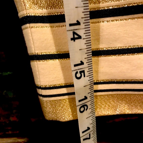 J.Crew metallic- gold, beige, black skirt. L 16.5 - Picture 2 of 2